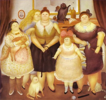 Fernando Botero Painting - Las Hermanas Fernando Botero
